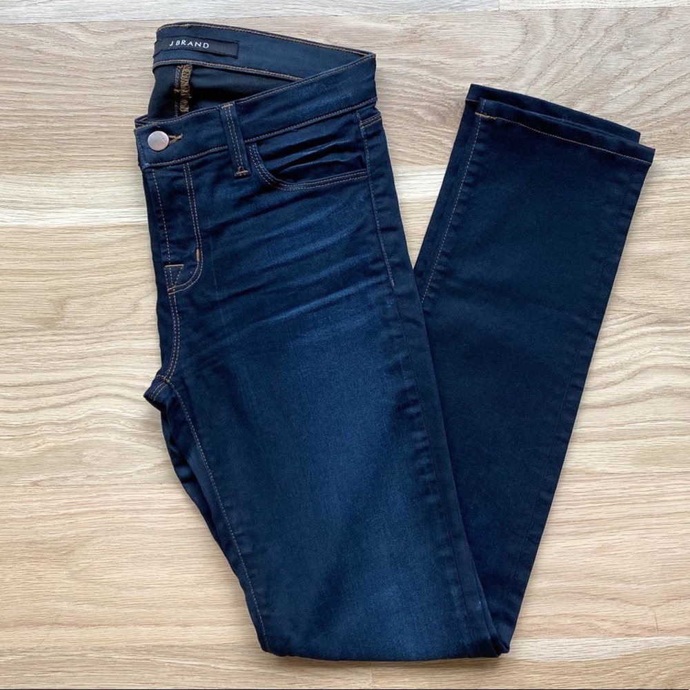 J Brand Women's Atlantis Wash Mid Rise Straight Leg Rail Skinny Jeans Sz 25